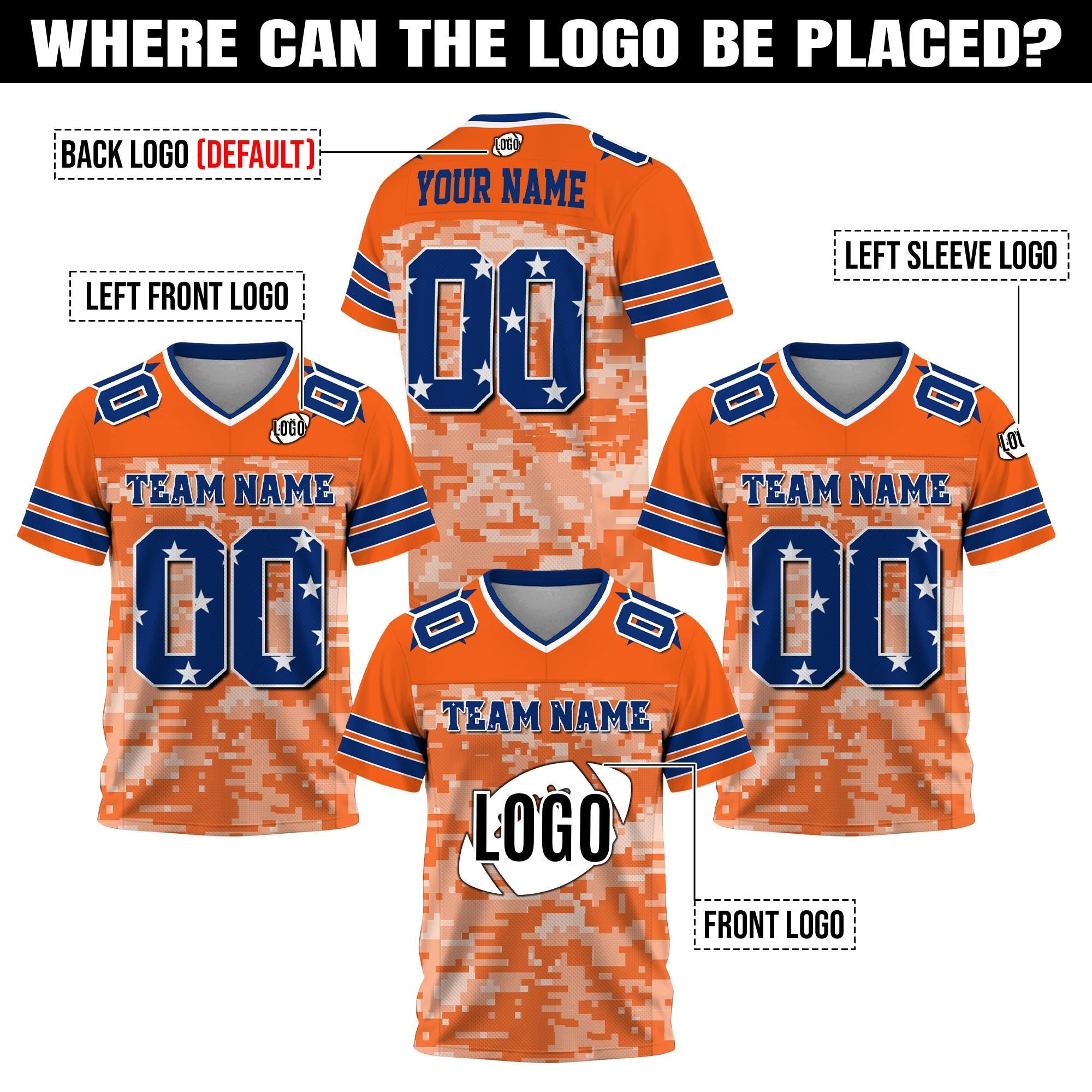 Personalized Football Jersey Shirt with Team Name Number, Custom Football Shirt Gift for Sport Fan Uniform Game Day Outfit Mesh Polyester