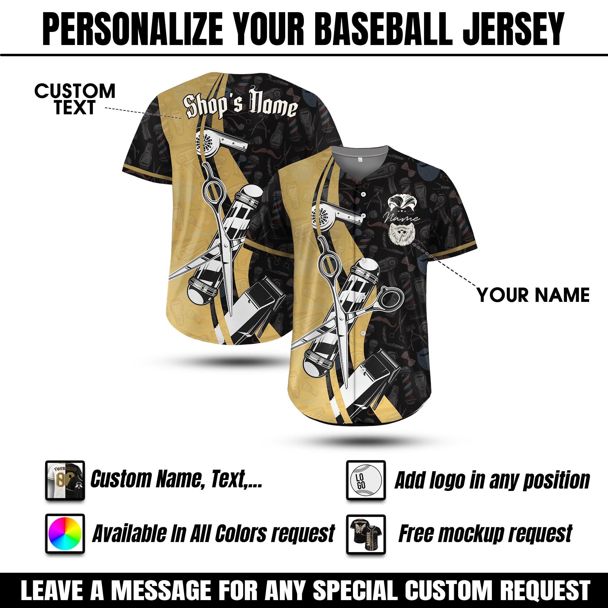 Personalized BarberShop Shirt Baseball Jersey for Men Women Youth Kid, Custom Barber Uniform Men Barber Jersey, Barbershop Crew Jersey