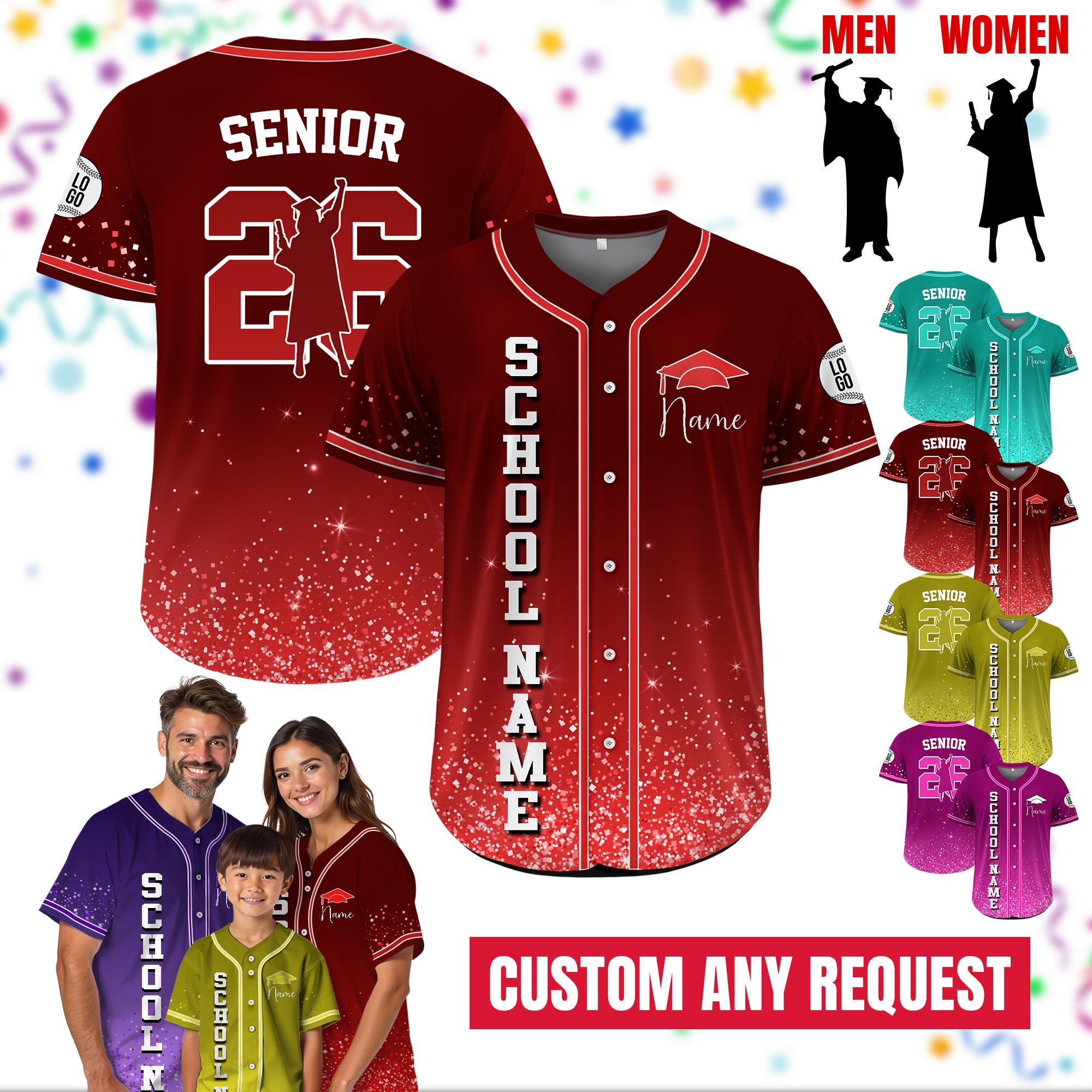 Custom Name Class of 2026 Jersey, Personalized High School Graduation Shirt, Custom Graduation Squad, Graduation Gifts, Graduation Party