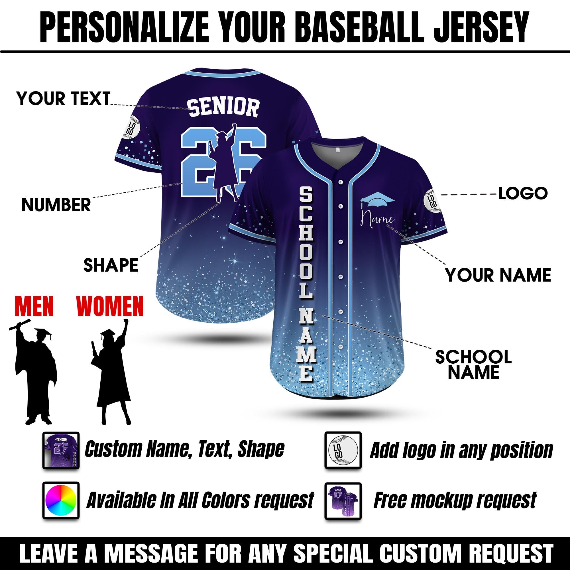 Custom Name Class of 2026 Jersey, Personalized High School Graduation Shirt, Custom Graduation Squad, Graduation Gifts, Graduation Party