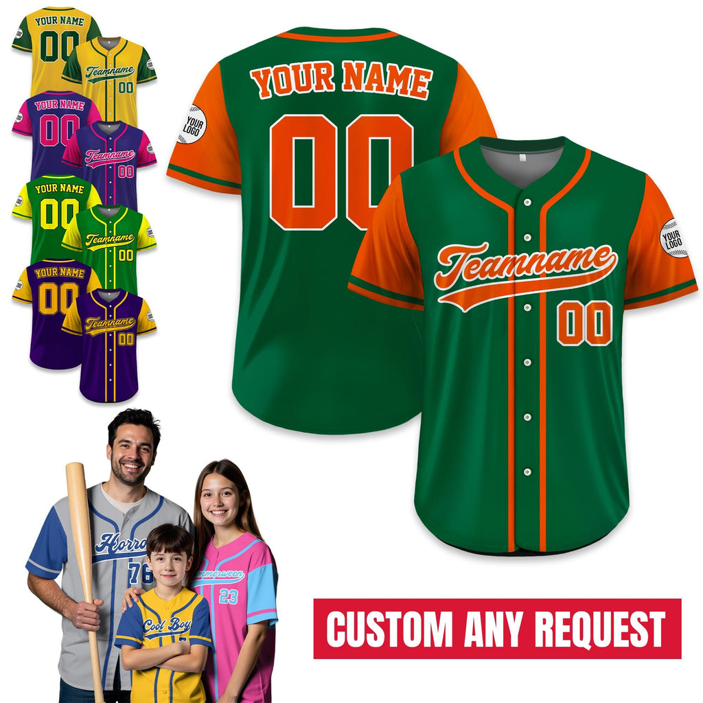 Personalized Baseball Jersey Uniform For Baseball Fans Lovers, Custom Team Name Logo Number Baseball Jersey, Gift for Men Women Youth Kid