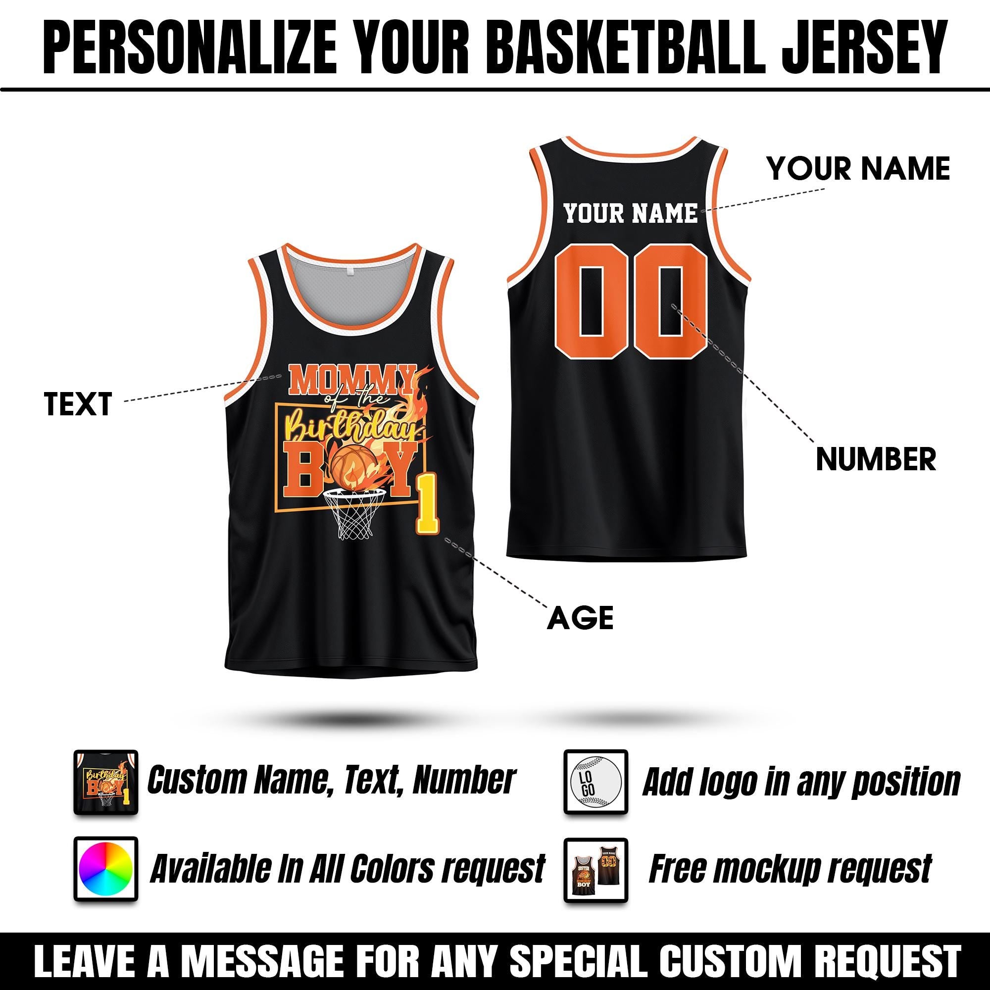 Personalized Birthday Boy Basketball Jersey for Youth Kids, Custom Kids Birthday Gift Basketball Jersey, Family Matching Birthday Gift Boy