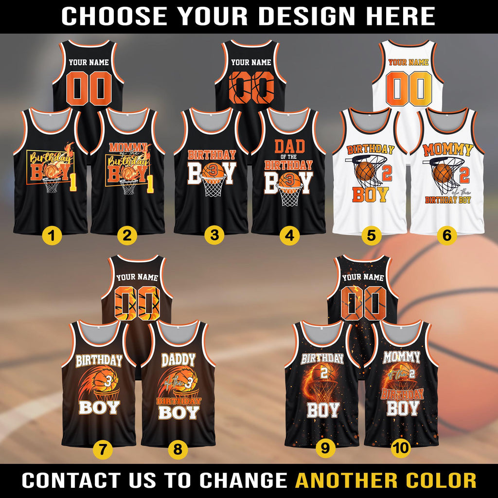 Personalized Birthday Family Basketball Jersey for Family Matching, Custom Birthday Boy Basketball Jersey, Basketball Game Day