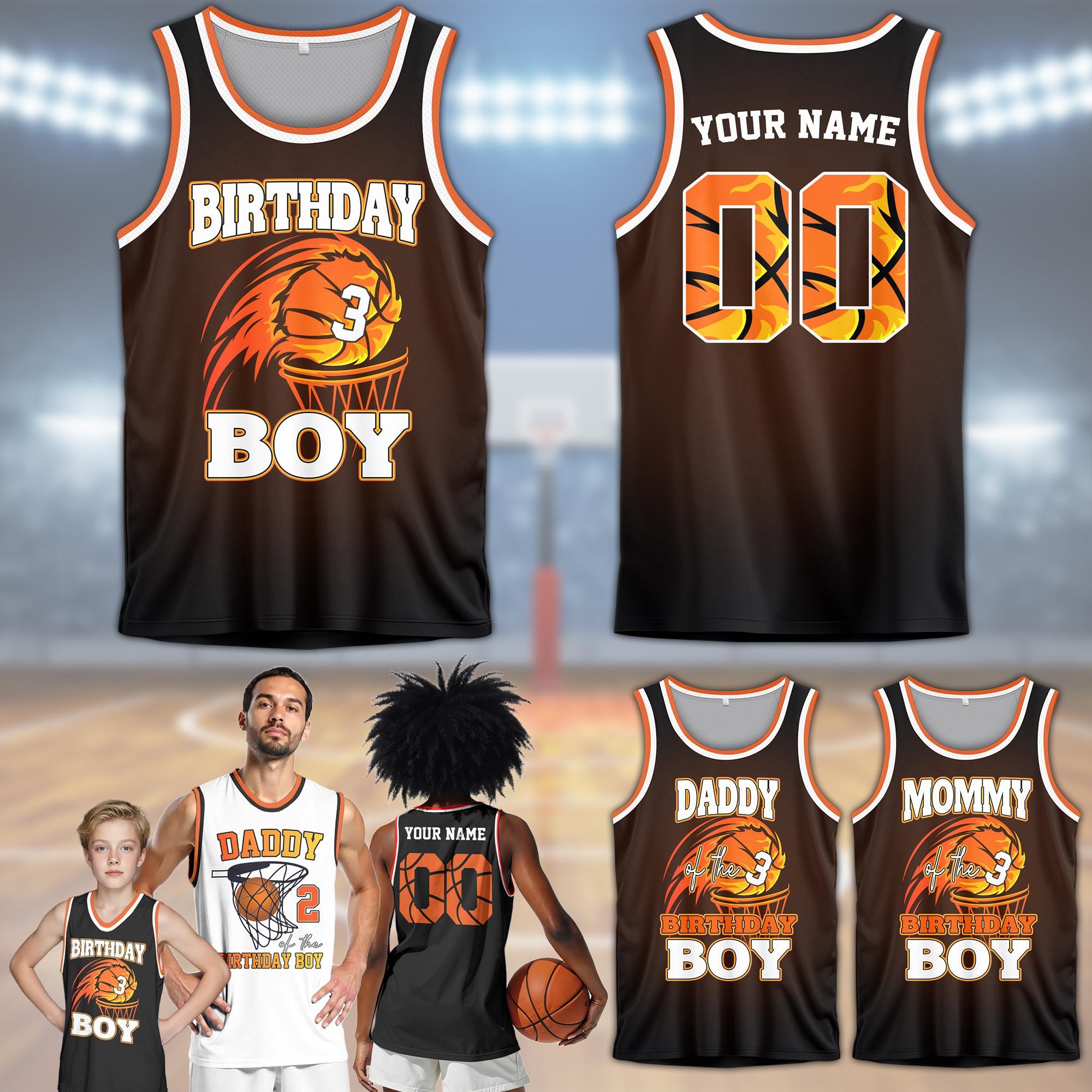 Personalized Birthday Family Basketball Jersey for Family Matching, Custom Birthday Boy Basketball Jersey, Basketball Game Day