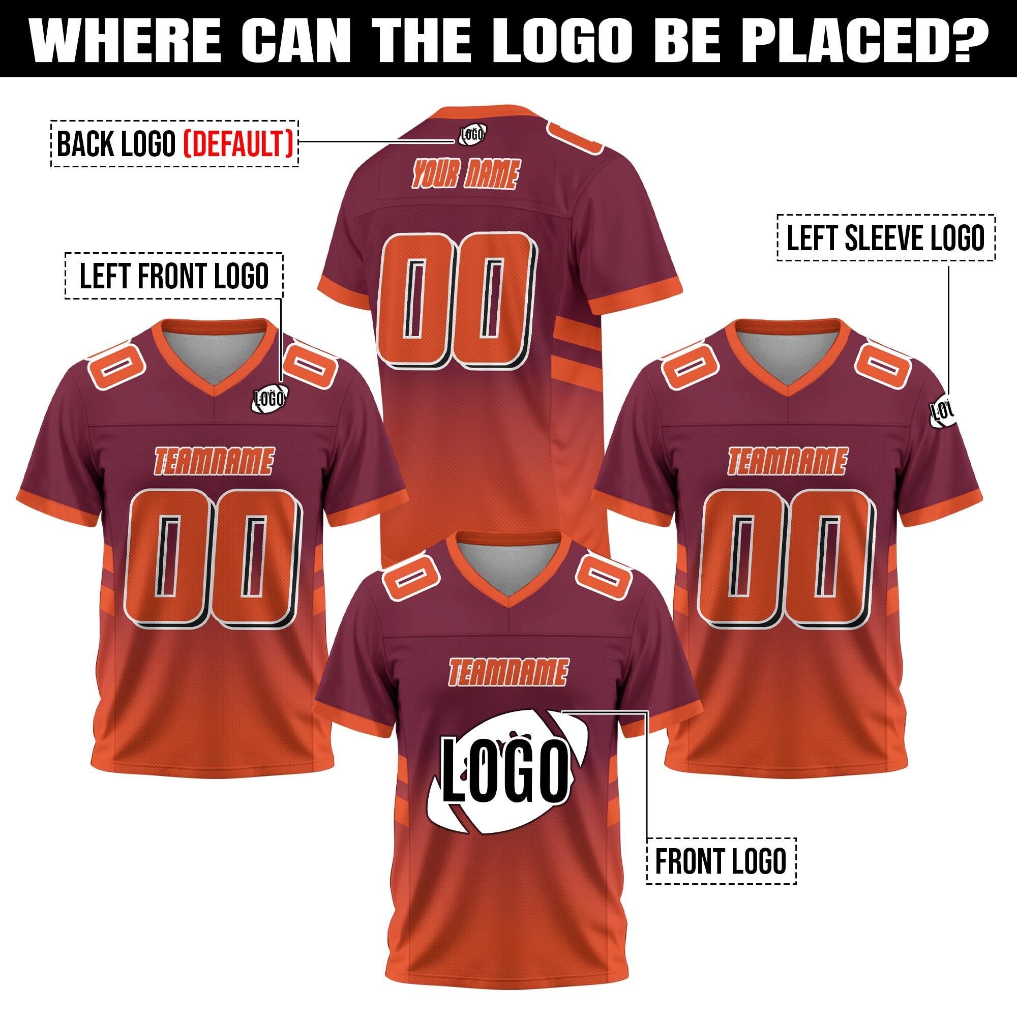 Custom Football Uniform Team Name number, Personalized Concert Outfit Football fan tee Gift for Men Women Kid Big Size Available
