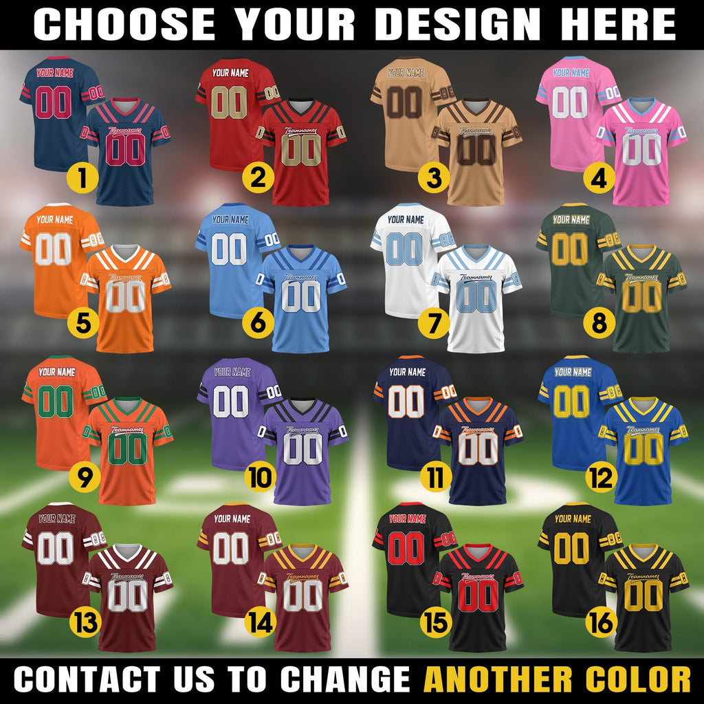 Personalized Mesh Football Jersey for Men Women Youth Kid, Custom Team Name Number Logo Football fan Gift Shirt for Fan Game Day Jersey