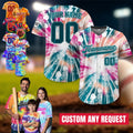 Personalized Colorful Rainbow Gift Baseball Jersey For Adult Kid, Custom Team Name Number Logo Baseball Jersey Floral Pattern