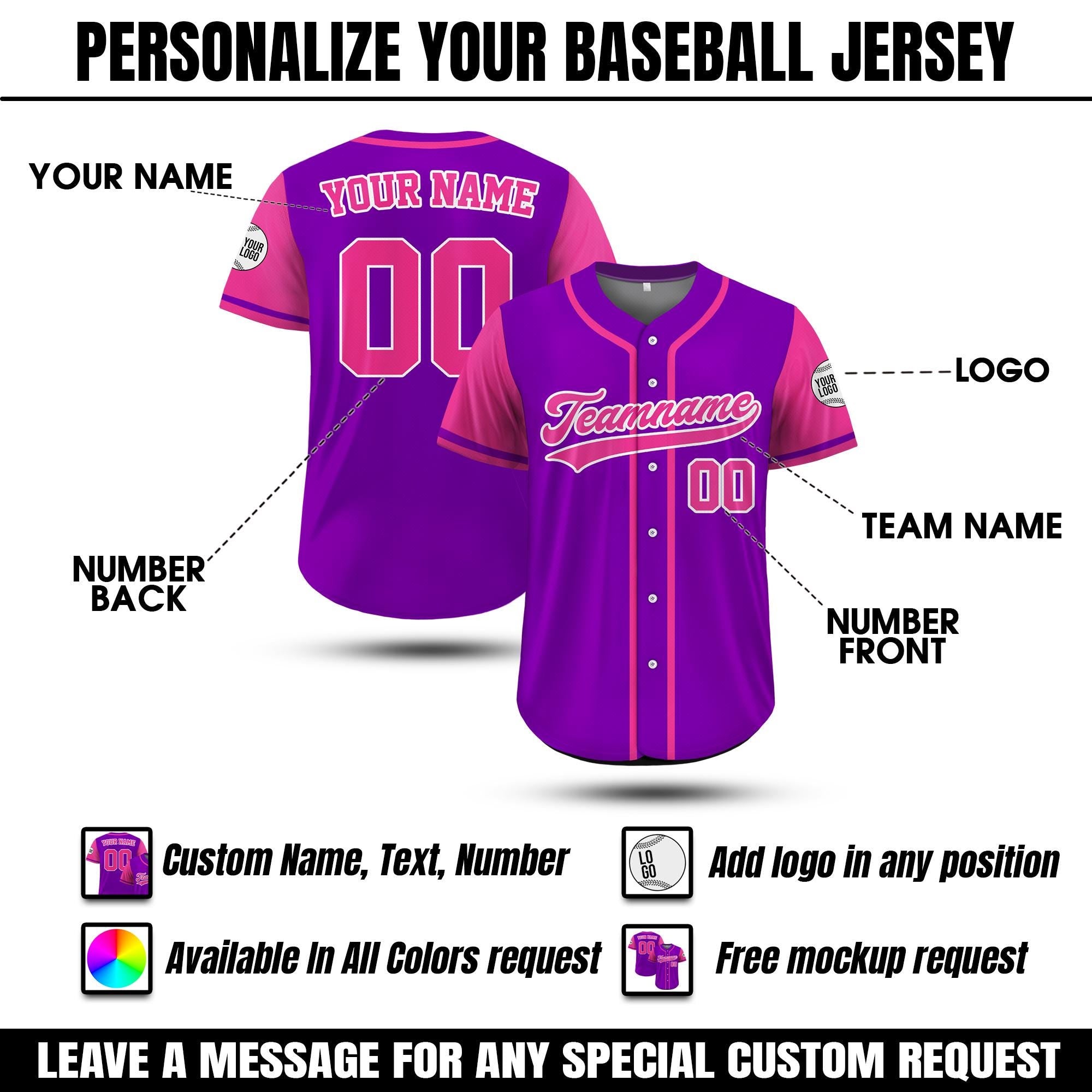 Personalized Team Fan Baseball Jersey Uniform For Adult Kid, Custom Team Name Logo Number Baseball Jersey, Custom Own Jersey Jersey Gift
