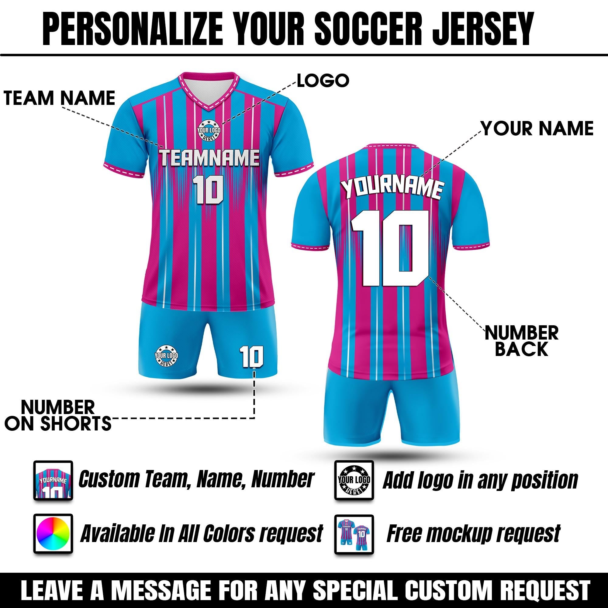 Custom Team Soccer Jersey for Men Women Youth Kid, Personalized Jersey with Team Name Number Logo, Game Day Outfit Soccer Jersey Gifts