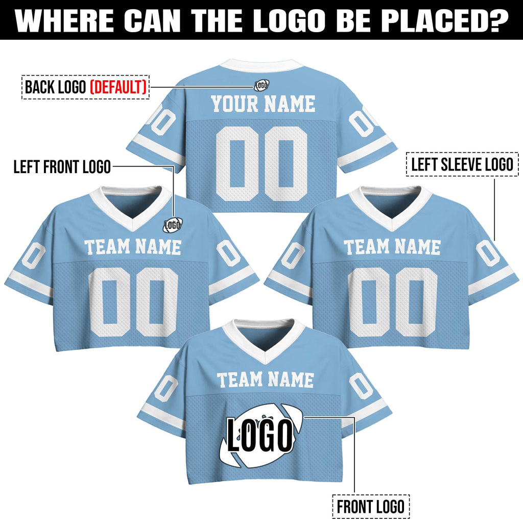Custom Team Name Number Logo Women's Croptop Football Jersey Cheerleading Uniform, Custom Crop top for Women Hip Hop Streetwear Top Style