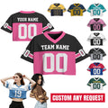 Personalize Cheerleading Uniform Women's Crop Football Jersey, Custom Team Name Number Logo Crop top for Women Sports Croptop Cheer Jersey