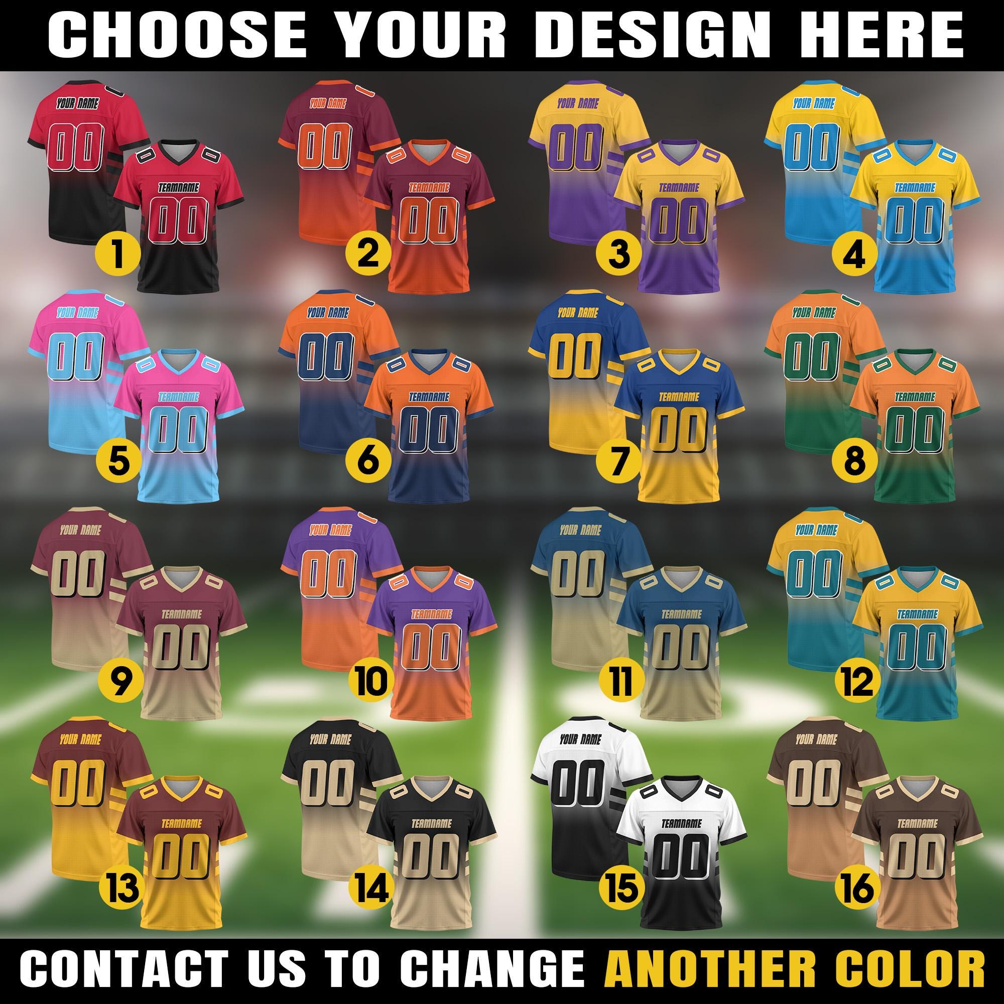 Custom Adult Youth Kids Football Jersey with Personalized Team Name number Player Team uniform Fan Jersey Concert Outfit Football Game Day