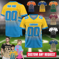 Custom Football Jersey for Men Women Youth Kid, Personalized Football fan Gift Add Team Name Number Logo, Short Sleeves V-Neck Shirt