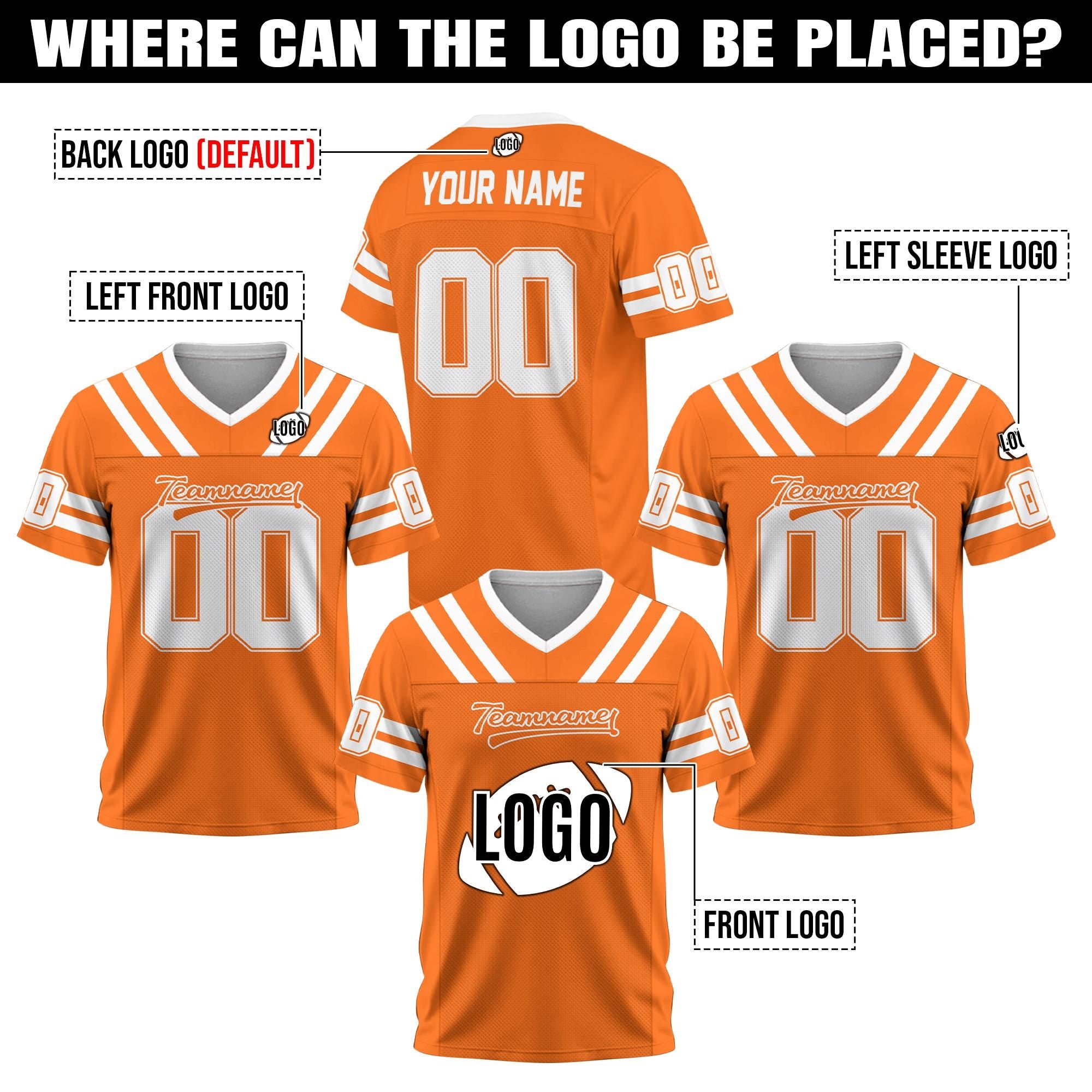 Custom Team Name Number Logo Football Mesh Jersey for Men Women Youth Kid Personalized Football fan Gift Short Sleeves V-Neck Shirt for Fan