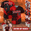 Personalize Blood Halloween Costume Baseball Jersey for Kid Youth Adult, Custom Scary Halloween Jersey Creepy Halloween Gift for Kids