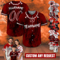 Personalize Name Number Blood Halloween Baseball Jersey for Adult Kid, Custom It's Not My Blood Baseball Jersey, Scary Halloween Costume