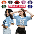 Custom Team Name Number Logo Women's Croptop Football Jersey Cheerleading Uniform, Custom Crop top for Women Hip Hop Streetwear Top Style
