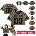 Personalized Women's Crop Top Football Jersey Custom Team Name Number Logo Women Crop Tee, Streetwear Sports Cropped Tshirt Gift for her