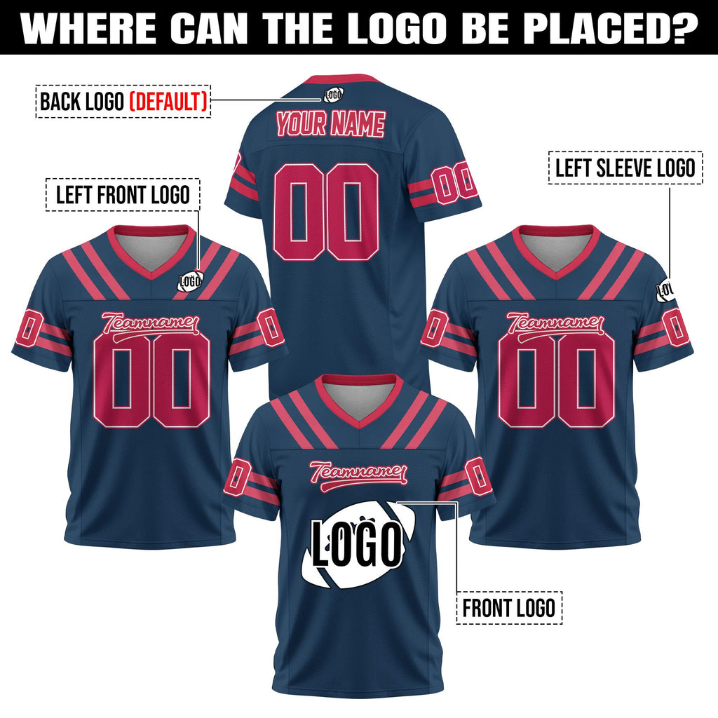 Personalized Mesh Football Jersey for Men Women Youth Kid, Custom Team Name Number Logo Football fan Gift Shirt for Fan Game Day Jersey
