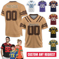 Personalized V-Neck Football Jersey for Adult Kid, Custom Team Name Number Logo, Football Fan Tee Gift for Fan Lovers Make Your Own Shirt