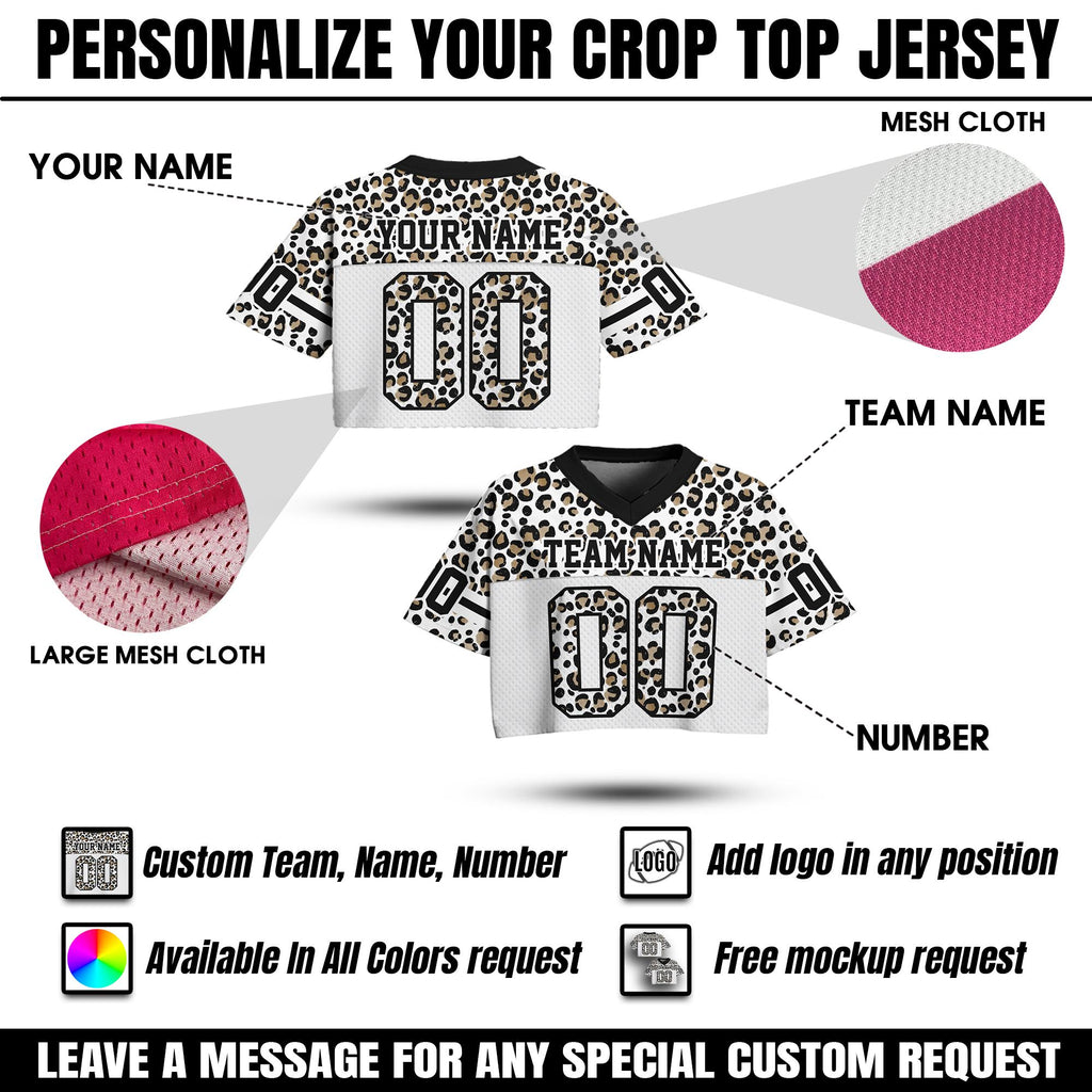 Personalized Camouflage Crop top Football Jersey, Custom Team Name Number Logo Women's Jerseys, Trendy College Outfit Street Style Shirt