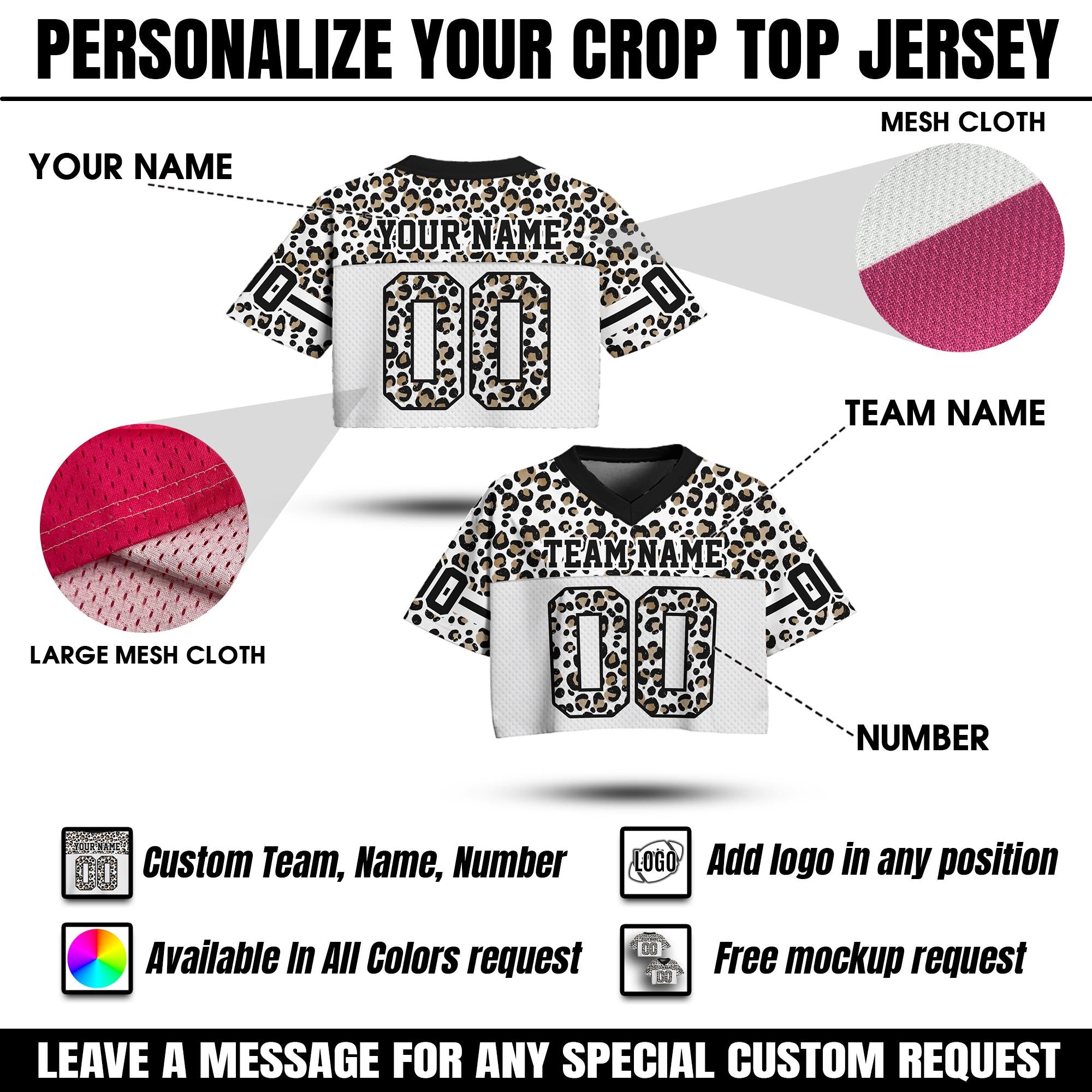 Personalized Camouflage Crop top Football Jersey, Custom Team Name Number Logo Women's Jerseys, Trendy College Outfit Street Style Shirt