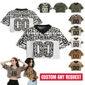 Personalized Camouflage Crop top Football Jersey, Custom Team Name Number Logo Women's Jerseys, Trendy College Outfit Street Style Shirt