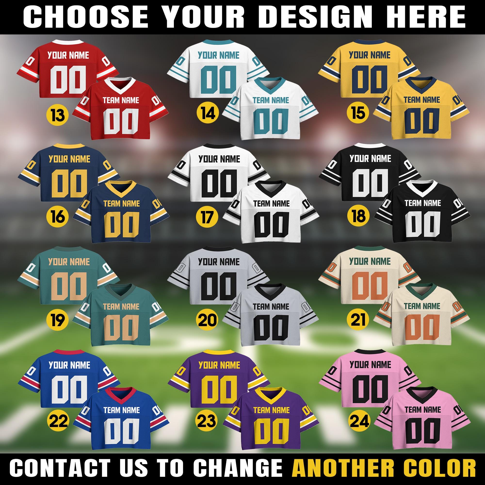 Personalize Team Name Number Logo Crop Football Jersey, Custom Crop top Women Sports Cheerleading Jerseys, Perfect Gift for Girlfriend