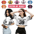 Personalize Crop top Football Jersey for Concert, Custom Team Name Number Logo Women Sports, Concert outfit Perfect Gift for Women and Fans