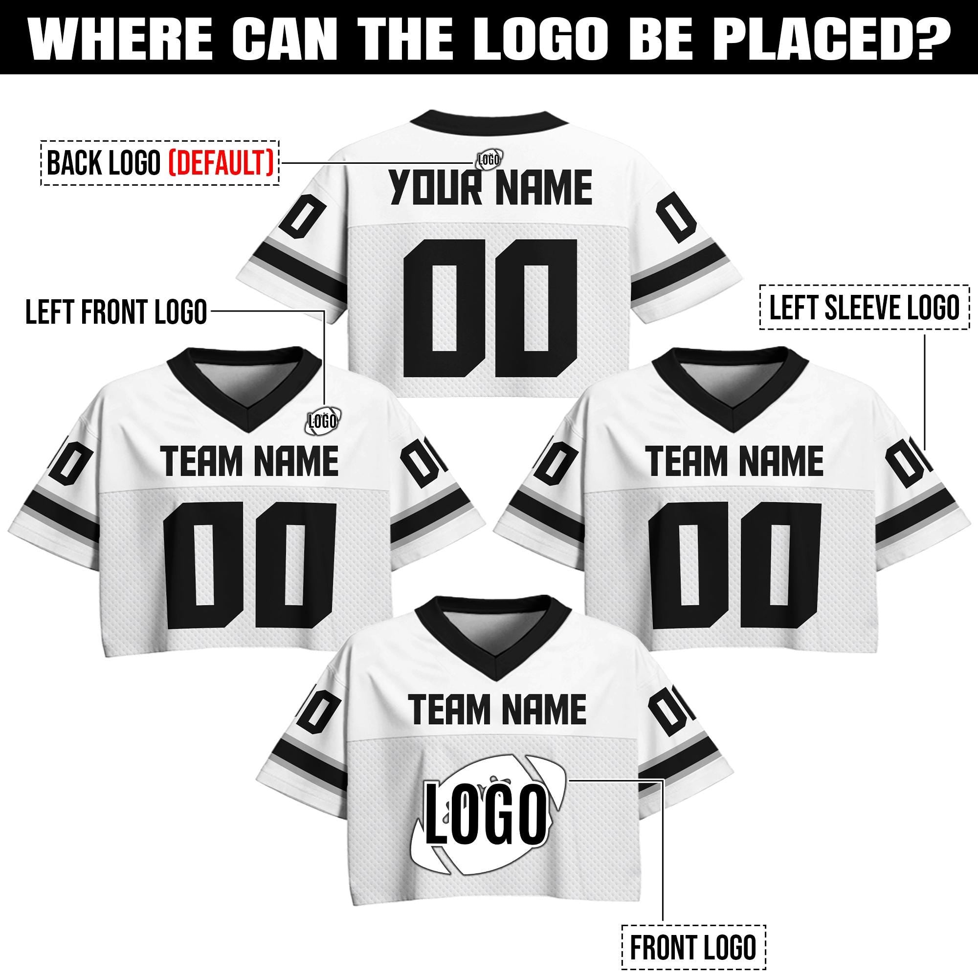 Personalize Crop top Football Jersey for Concert, Custom Team Name Number Logo Women Sports, Concert outfit Perfect Gift for Women and Fans