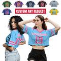 Personalize Glitter Crop Football Jersey for Women & Girls, Custom Bling Football jersey, Cheer Jersey sparkly team shirt Gift for her
