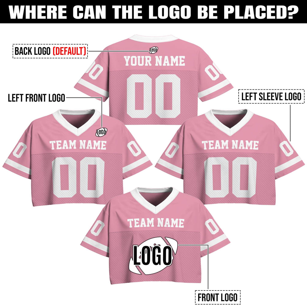 Custom Cheer Crop top Football Jersey for Women Girl, Custom Streetwear Shirt, Add Your Own Design Game day outfit, Ladies Team Fan Shirt