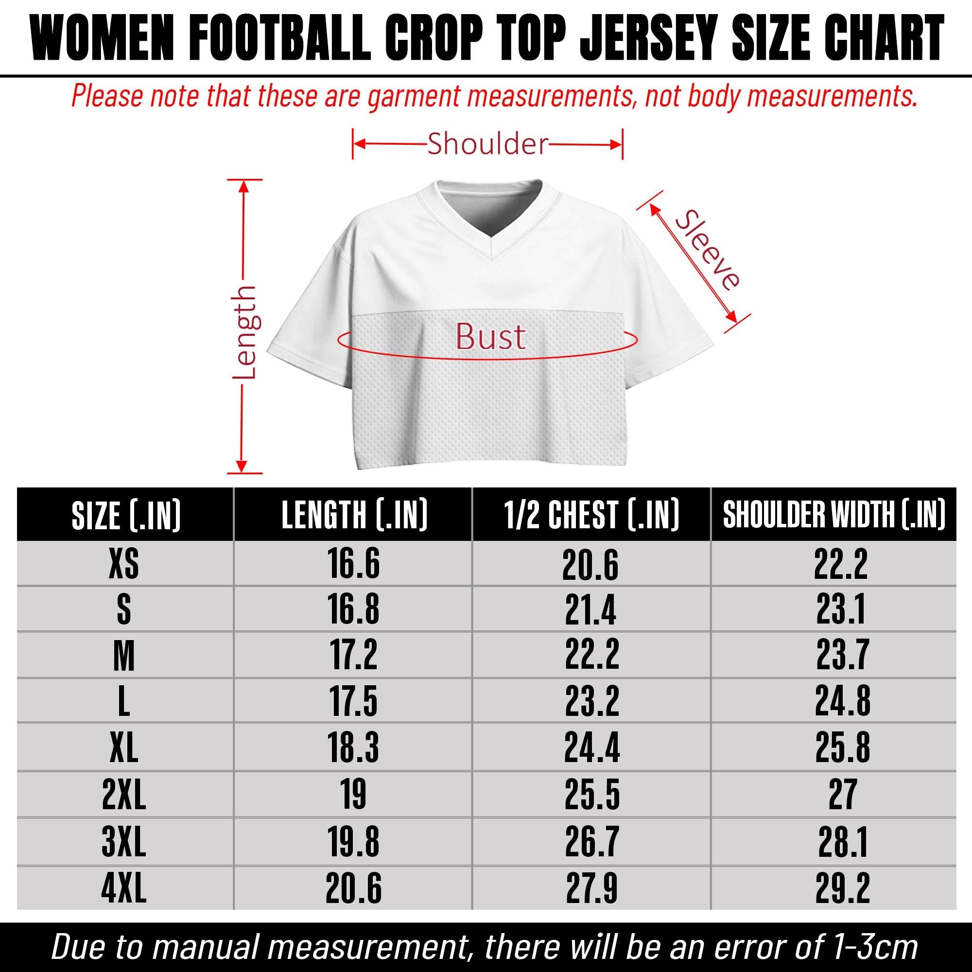 Personalize Crop top Football Jersey for Women Girl, Custom Team Name Number Logo, Concert shirt, Cheer jersey, Streetwear Women Sports