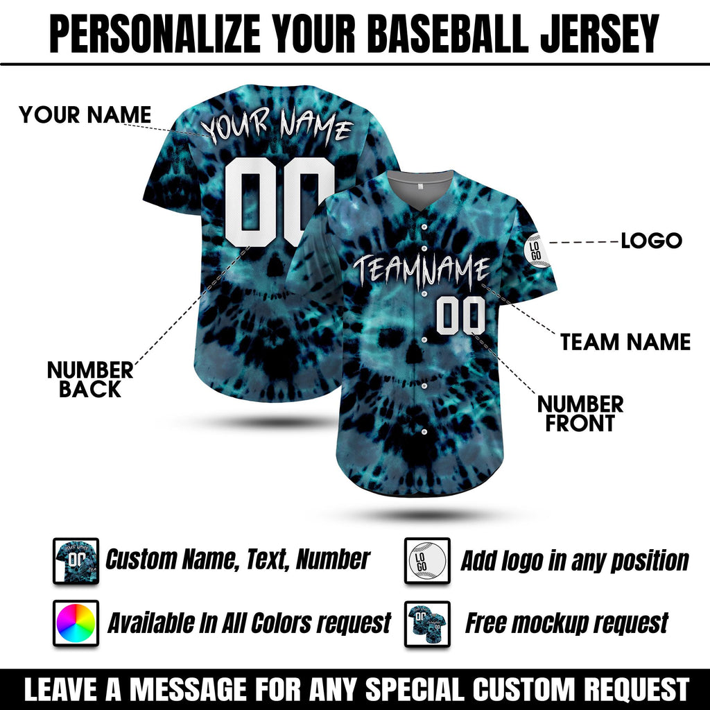 Custom Tie Dye Halloween Baseball jersey Halloween Jersey Outfit for Men Women Youth Kid, Team Jersey Horror Jersey Halloween Costume