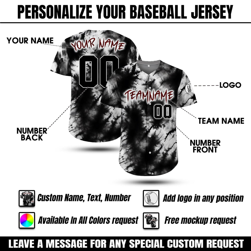 Custom Tie Dye Halloween Baseball jersey for Men Women Youth Kid, Team Jersey Halloween Costume, Halloween Jersey Outfit, Horror Jersey