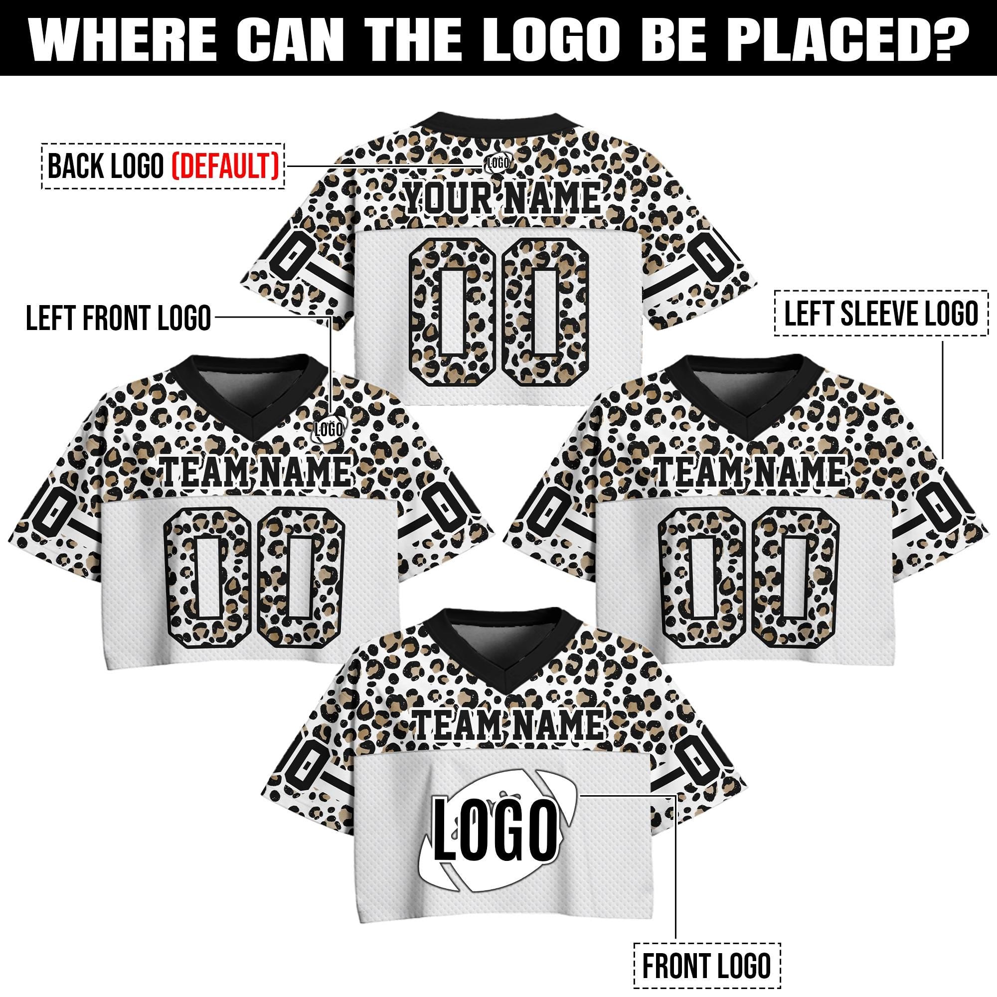 Personalized Camouflage Crop top Football Jersey, Custom Team Name Number Logo Women's Jerseys, Trendy College Outfit Street Style Shirt