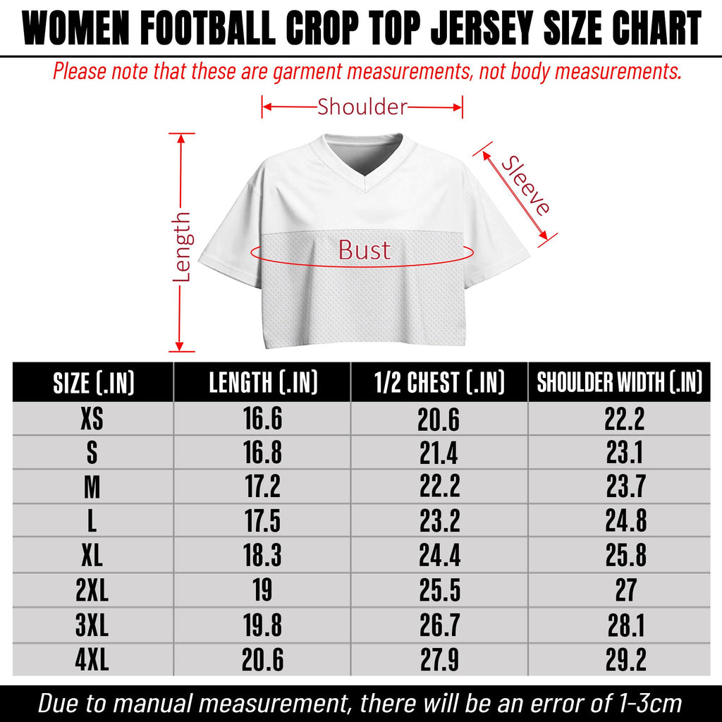 Personalized Team Name Number Cropped Football Jersey for Women Girls Custom Women Crop Tee Streetwear Top Tour Concert Outfit Gift for her