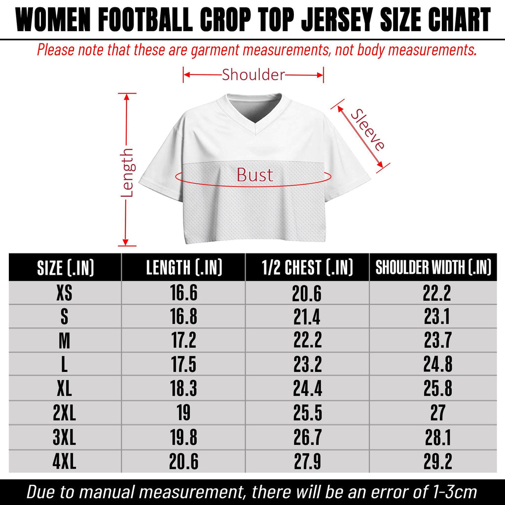 Custom Team Name Number Logo Women's Croptop Football Jersey Cheerleading Uniform, Custom Crop top for Women Hip Hop Streetwear Top Style