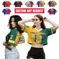 Custom Gradient Streetwear Crop Top Sports Girl Outfit Football Jersey, Custom Team Name Number Cheerleading Gifts, Womens Fashion Shirts
