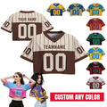 Personalize Women's Pinstripe Cropped Football Jersey, Custom Team Name Short Sleeve Sports Tee, Concert Outfit Ideas Gift for Girlfriend