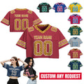 Custom Bling Football jersey, Personalize Glitter Crop Football Jersey, Sports Crop top Gift for her Concert Shirt Dance Team jersey