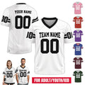 Custom Football Team Shirts with Player Names for Adult Kid, Personalized Football Fan Tee V-neck Family Matching Jersey Gifts for him