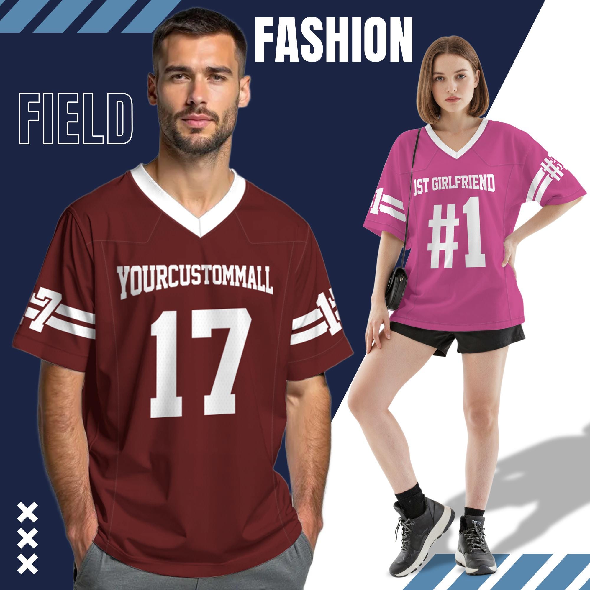 Personalized Football Game Day Casual Wear Outfits with Player Names, Customized Jersey Family for Men women youth kids, Matching jersey