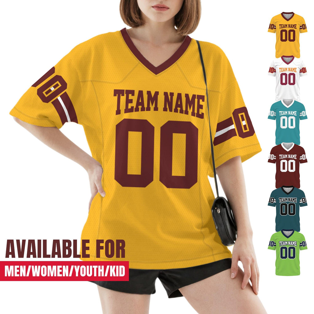 Customized Football Jersey for Men women youth kids, Custom V-Neck Shirt Football Jersey, Game Day Outfits, Birthday Gifts For Best Friend