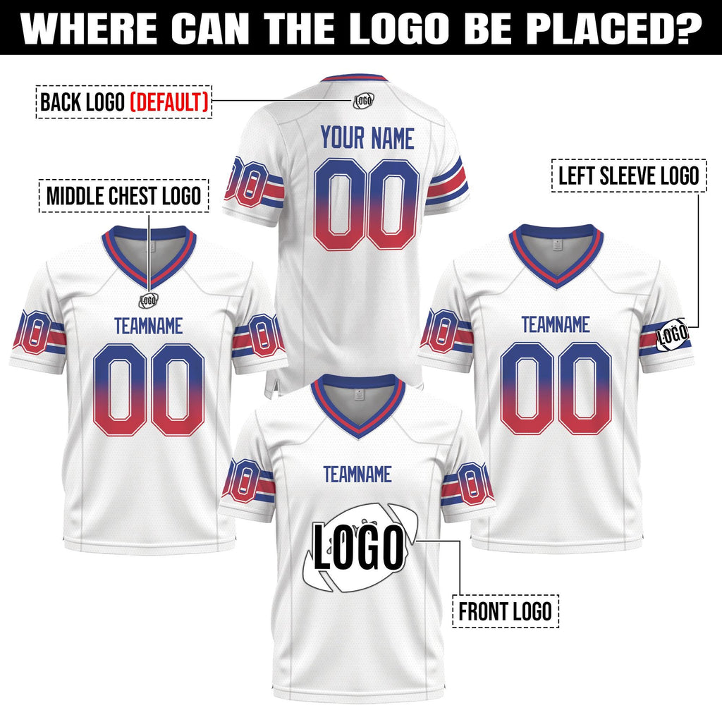 Personalized Gradient Football Jersey with Player Name Number, Customized Team Shirt for Football Lovers, Game Day Outfit Gift for him
