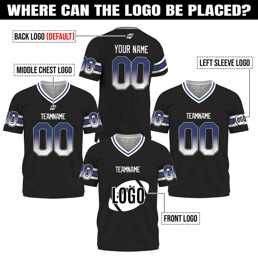 Personalized Gradient Football Jersey for Adult Kids, Customized Team Shirt with Player Name Number, Game Day Outfit Family Matching Jersey