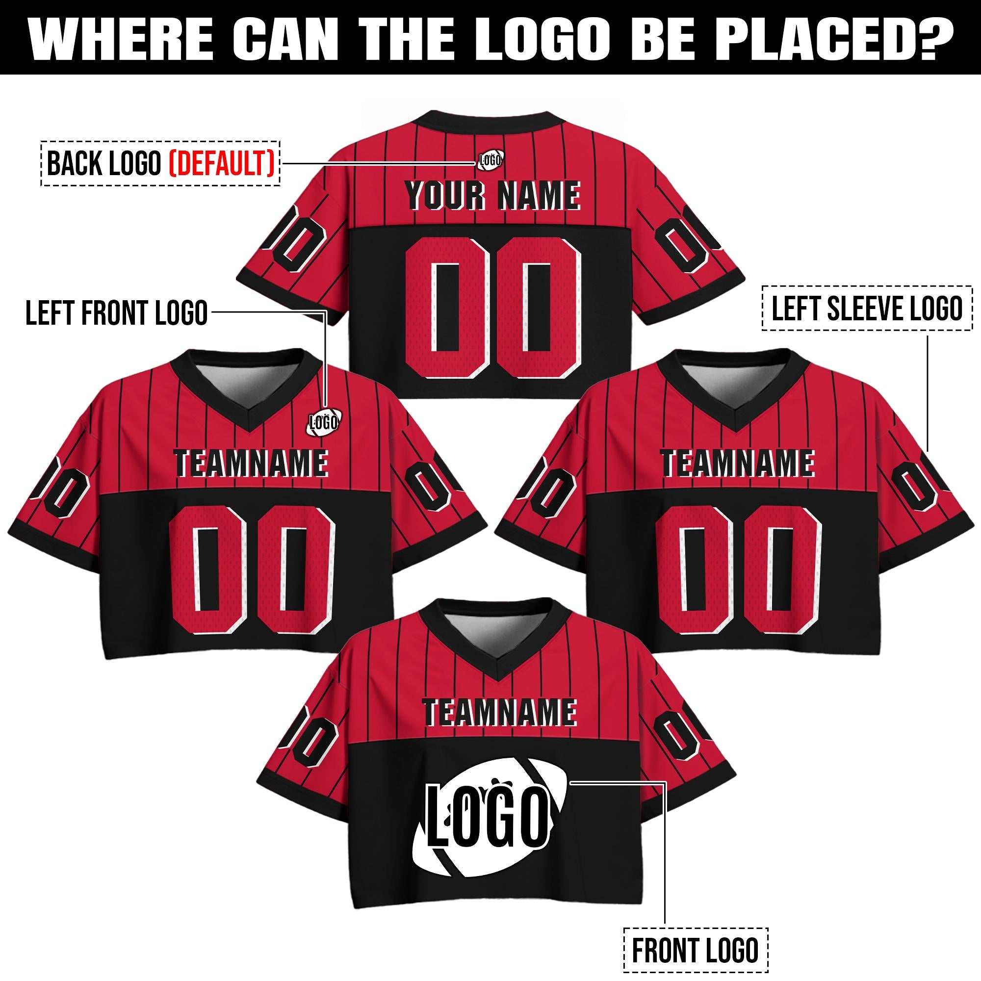 Custom Women's Crop top for Football Lovers, Custom Crop Streetwear Shirt Cheer Jersey, Outfit with Name Number Gift for Girlfriend