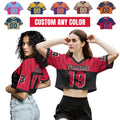 Custom Women's Crop top for Football Lovers, Custom Crop Streetwear Shirt Cheer Jersey, Outfit with Name Number Gift for Girlfriend