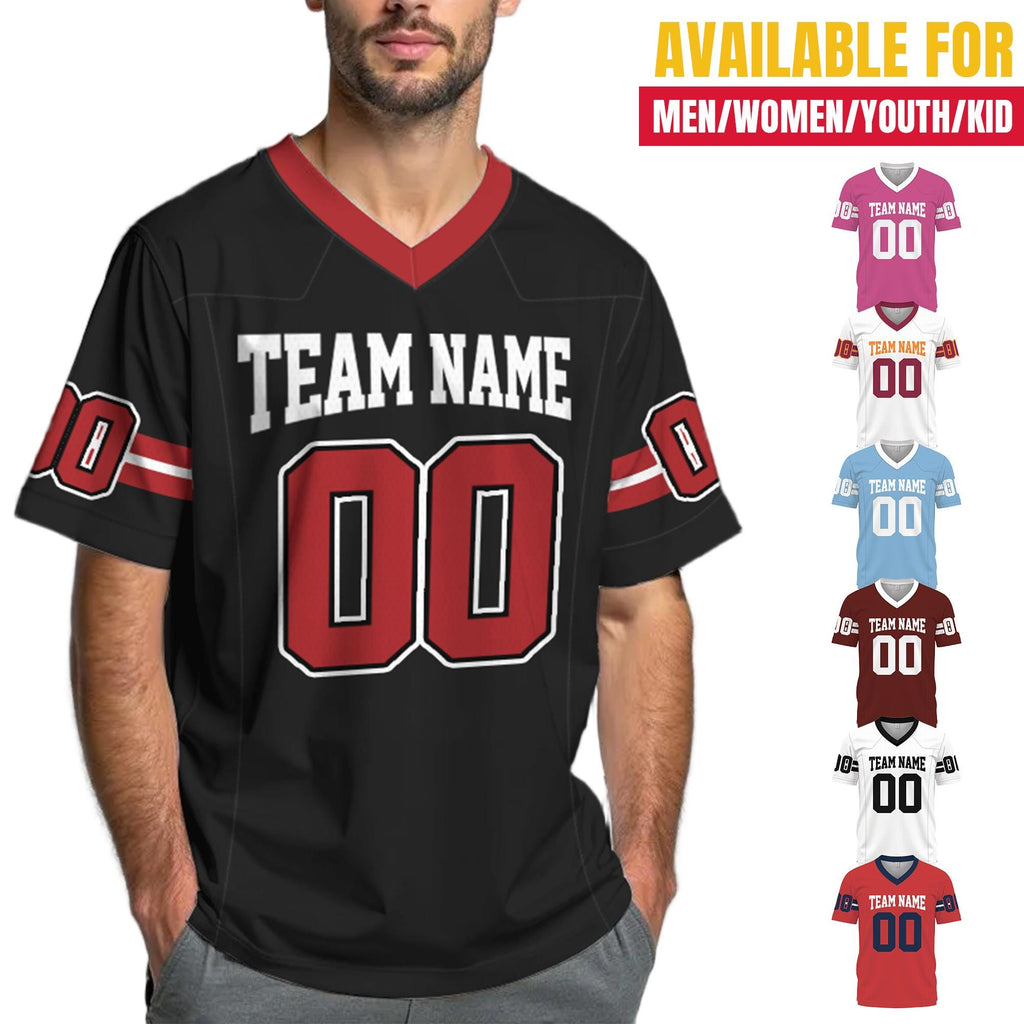 Personalized Football Game Day Casual Wear Outfits with Player Names, Customized Jersey Family for Men women youth kids, Matching jersey