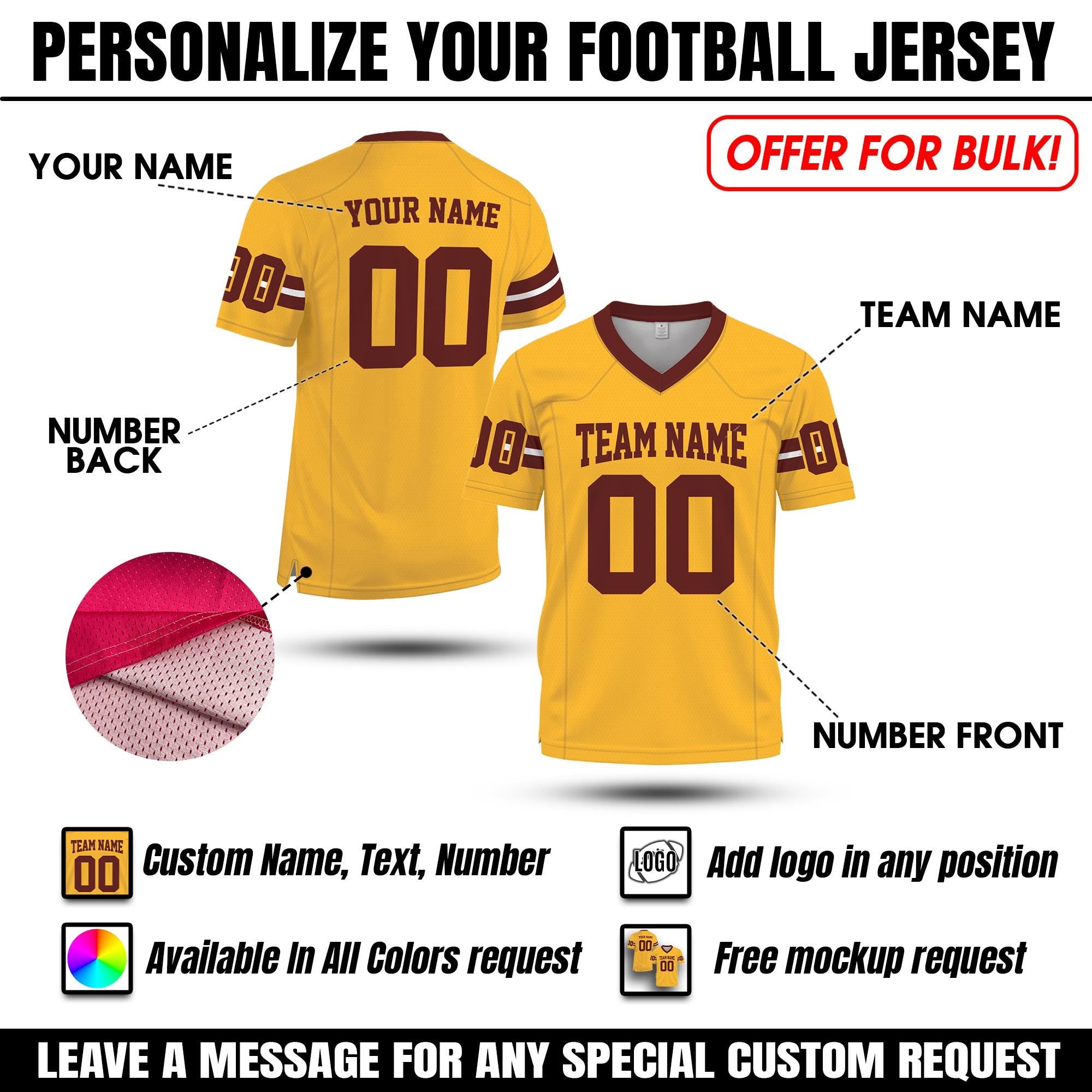 Customized Football Jersey for Men women youth kids, Custom V-Neck Shirt Football Jersey, Game Day Outfits, Birthday Gifts For Best Friend